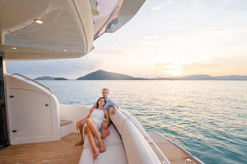 couple on luxury yacht